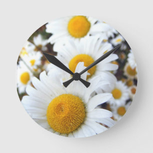Daisies Round Clock