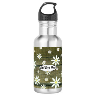 Daisies Rustic Barn Board Daisy Flower 532 Ml Water Bottle