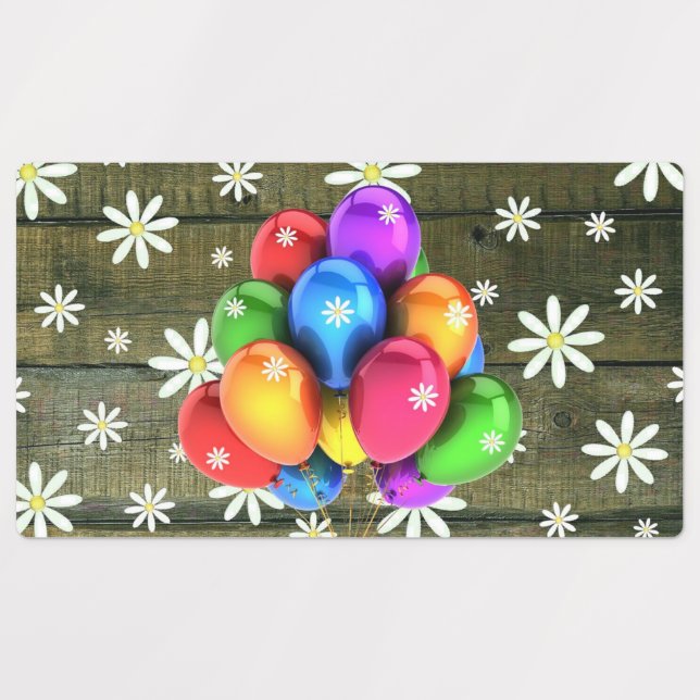 Daisies Rustic Barn Board Party Balloons (Design 1)