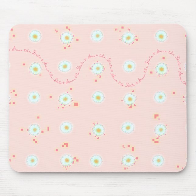 Daisies Save the Date Mouse Mat (Front)