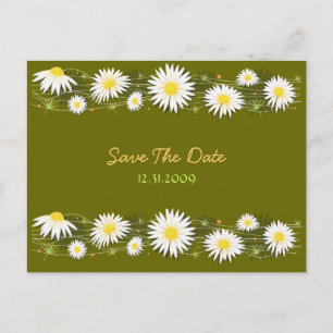 Daisies Save the Date Wedding Announcement Card