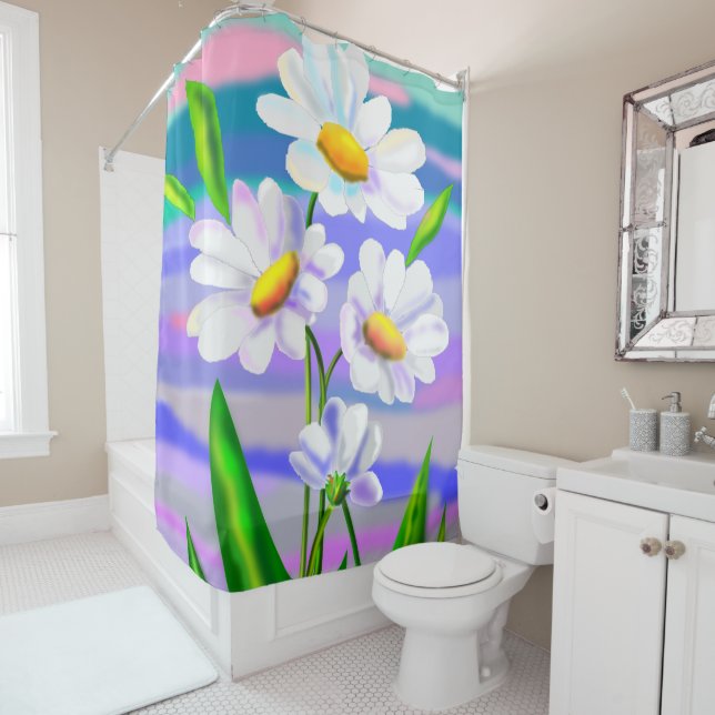 Daisies Shower Curtain Daisy Flowers (In Situ)