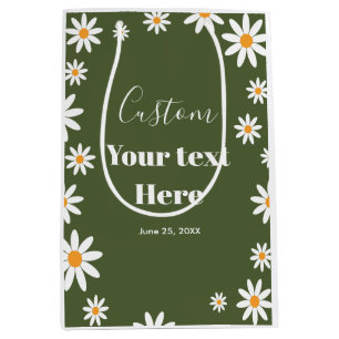 Daisies Spring floral Birthday Party Medium Gift Bag