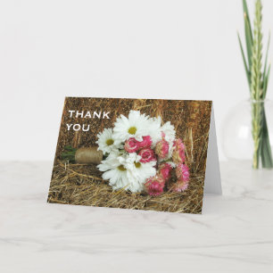 Daisies & Strawflowers Bouquet Thank You Card