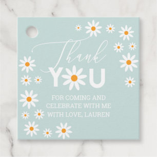 Daisies Thank you tags Light Blue