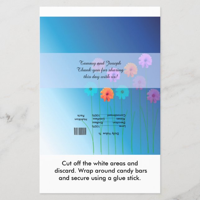 Daisies Wedding Candy Bar Wrapper (Front)