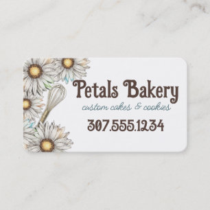 Daisies whisk baking bakery wedding cakes cookies business card