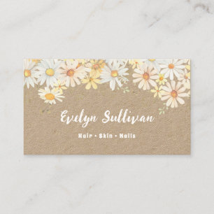 Daisies wildflowers kraft paper business card