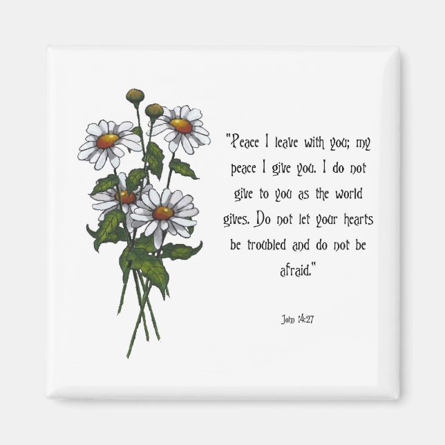 Daisies With Bible Verse: God's Peace Magnet (Front)