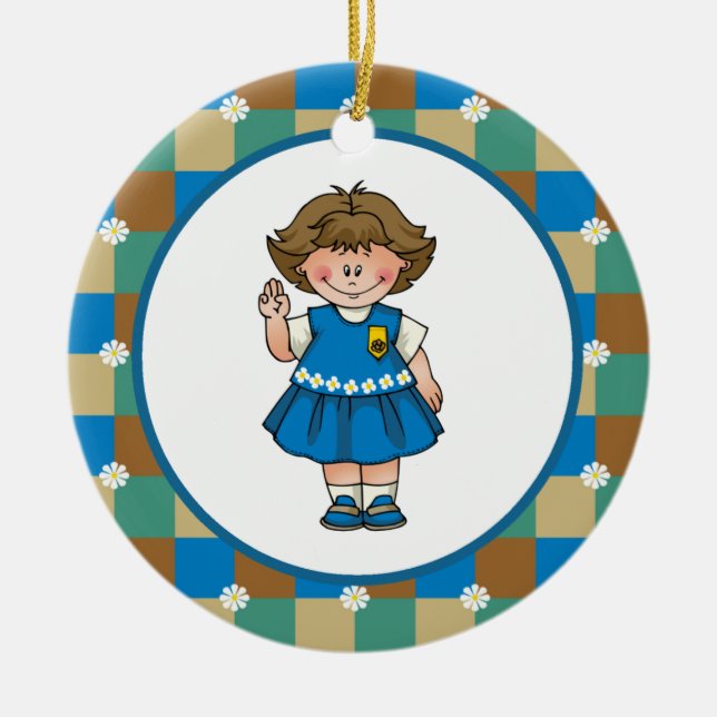 Daisy1 Ceramic Tree Decoration (Front)