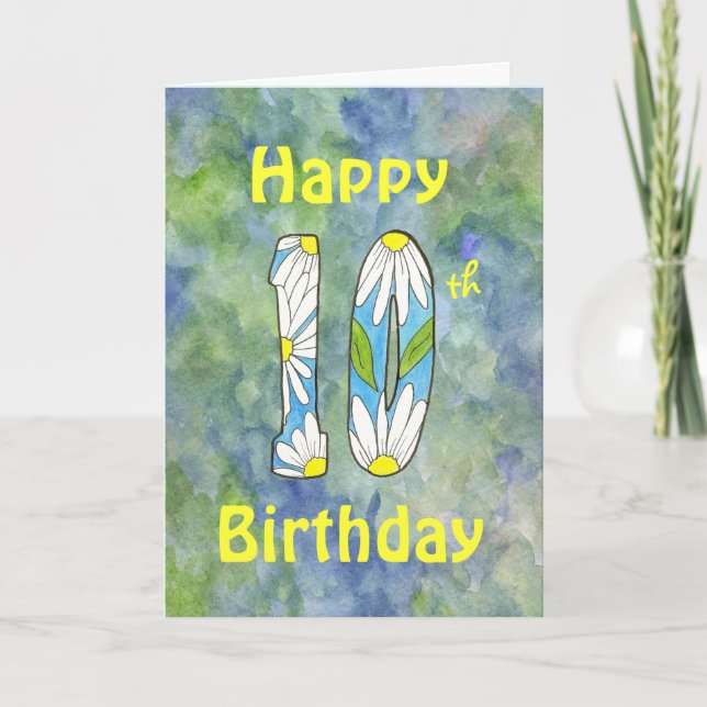 Daisy 10th Birthday Card (Front)