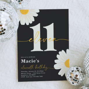 Daisy 11th Birthday Invitation