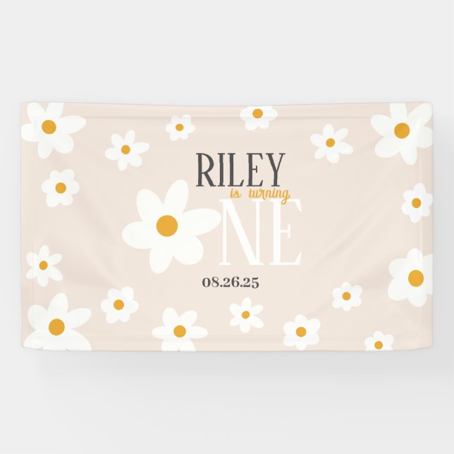 Daisy 1st Birthday Banner (Horizontal)