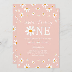 Daisy 1st Birthday Pink Invitation