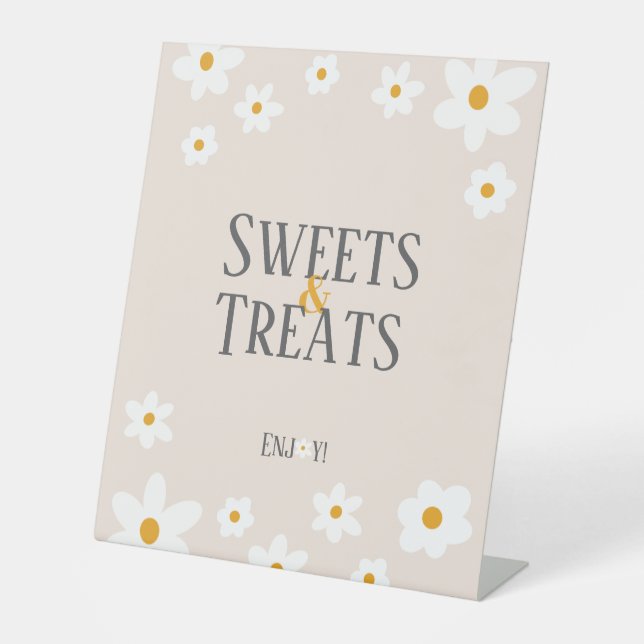 Daisy 1st Birthday Sweets & Treats Sign (Front)