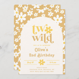 Daisy 2nd Birthday Invitation   Two Wild