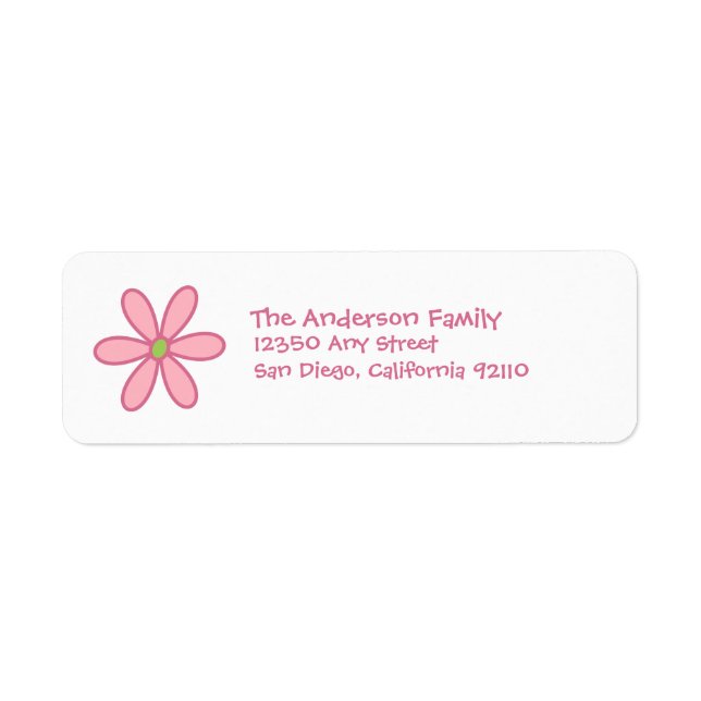 Daisy Address Label (pink) (Front)