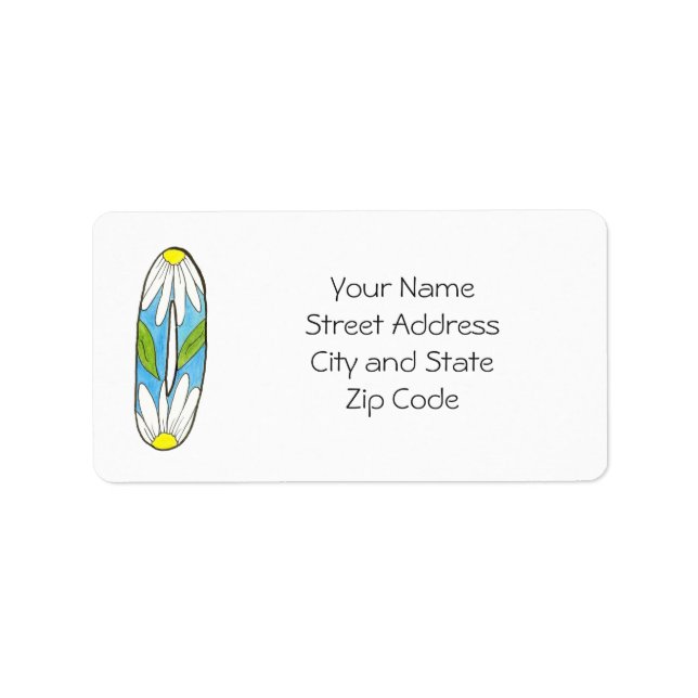 Daisy Address Label to Personalise or Customise (Front)