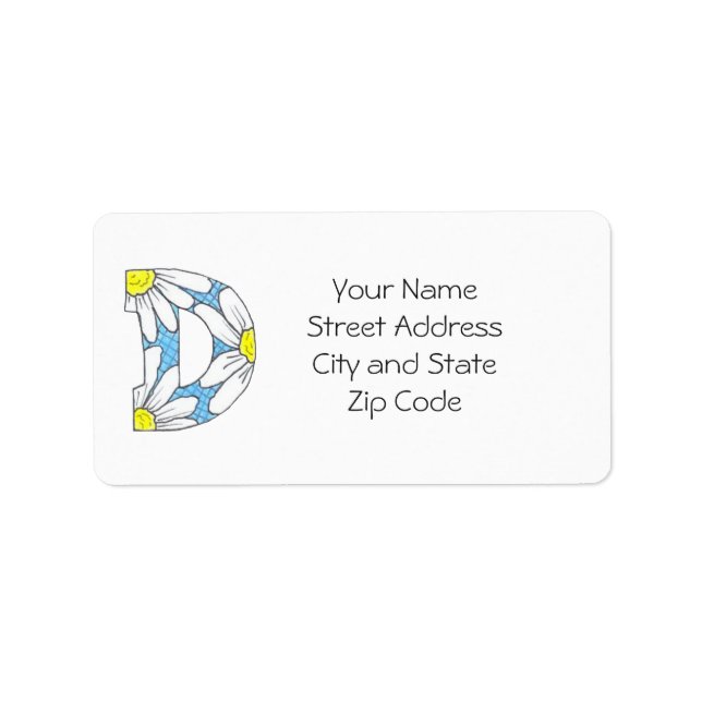 Daisy Address Label to Personalise or Customise (Front)