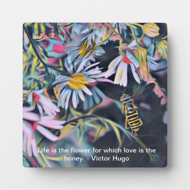 Daisy and Bee 5 x 5 Tabletop Photo with Easel Plaque (Front)