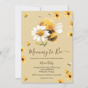 Daisy and Bee Mummy To Bee Baby shower Invitation