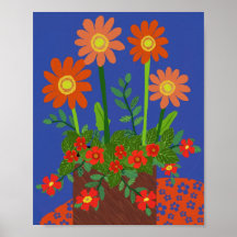 Daisy and Crimson Phlox Poster