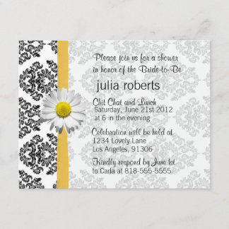 Daisy and Damask Bridal Shower Invitation