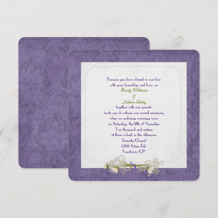 Daisy and Damask Wedding Invitation