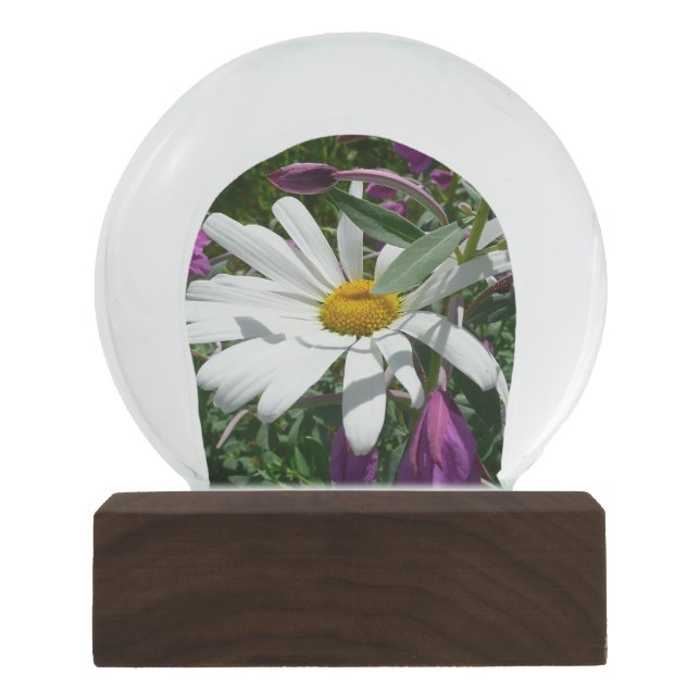 Daisy and Fireweed Snow Globe (Front)