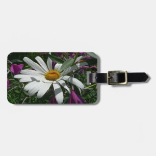 Daisy and Fireweed Wildflower Luggage Tag