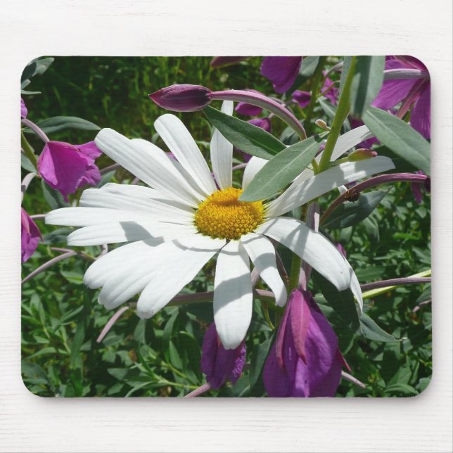 Daisy and Fireweed Wildflower Mouse Mat (Front)
