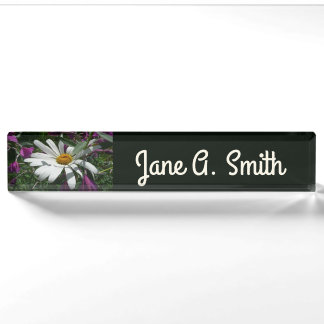 Daisy and Fireweed Wildflower Nameplate