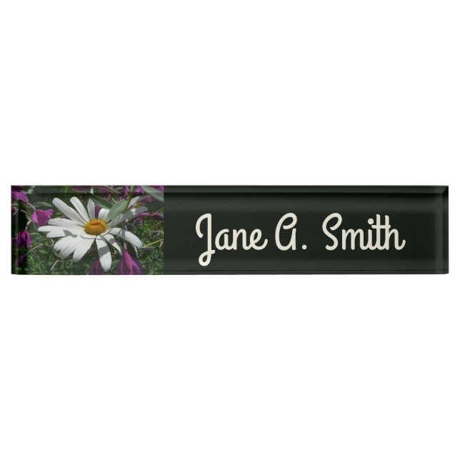 Daisy and Fireweed Wildflower Nameplate (Front)