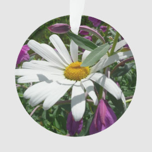 Daisy and Fireweed Wildflower Ornament