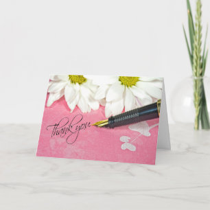 Daisy and fountain pen for Thank You