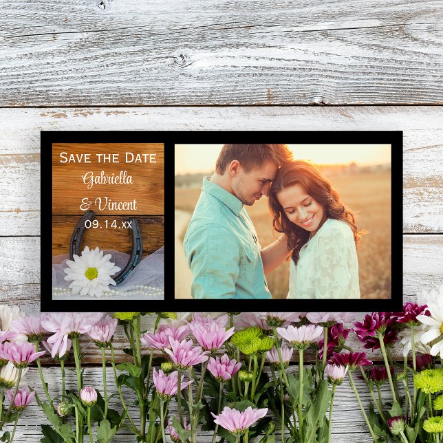 Daisy and Horseshoe Western Wedding Save the Date (Creator Uploaded)