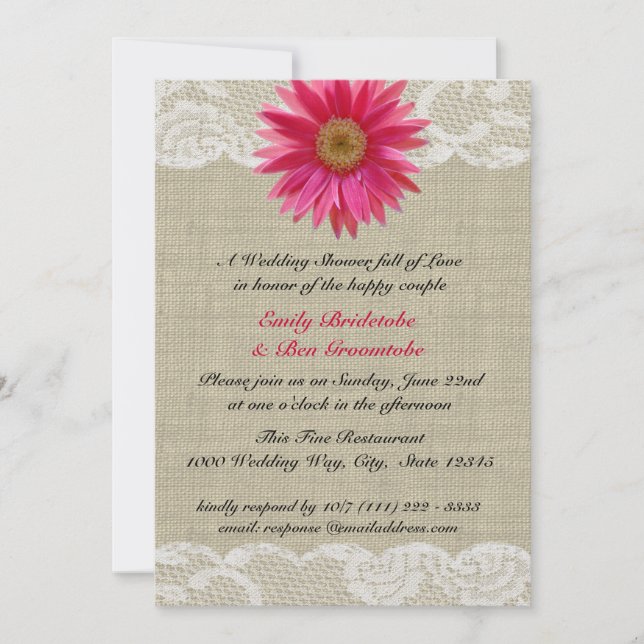 Daisy and Lace Bridal Shower Invitation (Front)