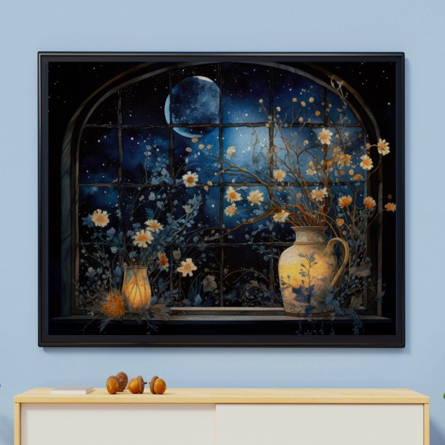 Daisy and Moon Window Decoupage  Tissue Paper (Creator Uploaded)