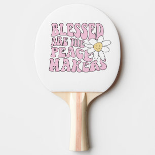 Daisy and Peace Makers Slogan Ping Pong Paddle
