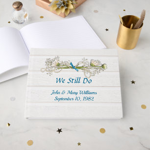 Daisy and Pearls Bouquet Vow Renewal Guest Book