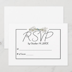 Daisy and Pearls RSVP Wedding  Invitation