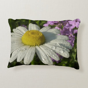Daisy and Summer Lilac Wildflower Decorative Cushion
