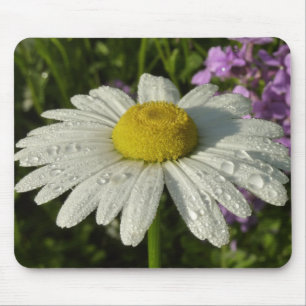 Daisy and Summer Lilac Wildflower Mouse Mat