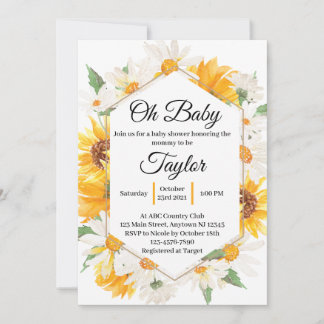Daisy and Sunflower Baby Shower Invitation