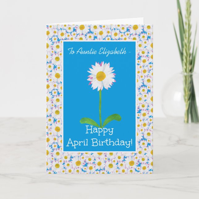 Daisy, April Birthday Card to Personalize (Front)