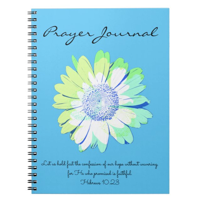 Daisy Art Teal Green Bible Verse Prayer Journal (Front)