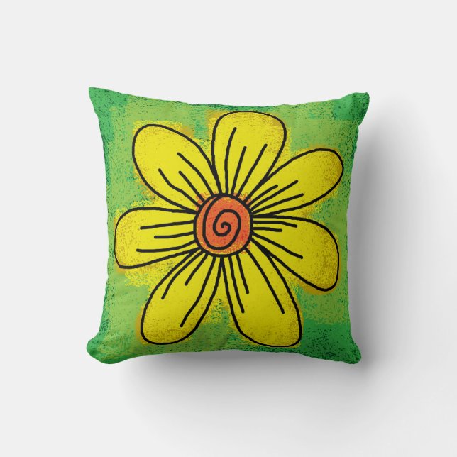 DAISY ART THROW PILLOW (Front)