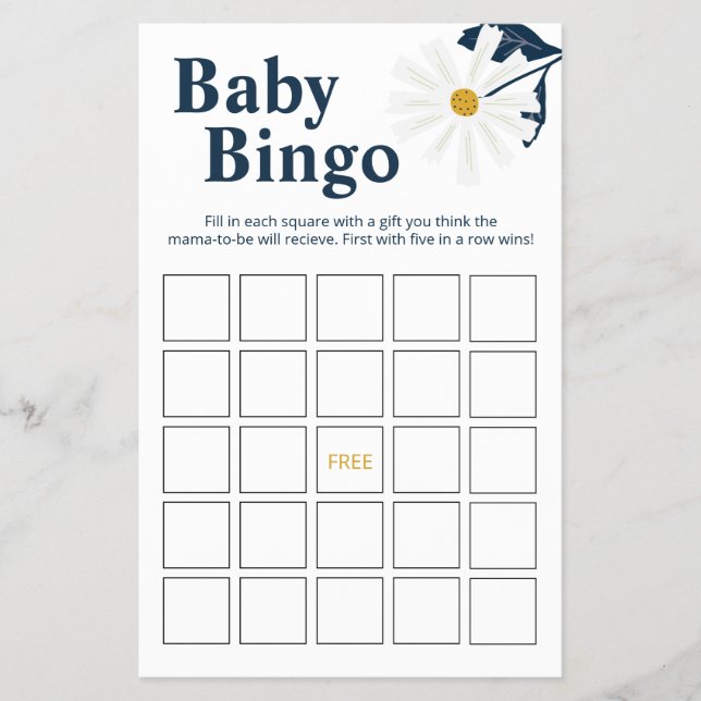 Daisy Baby Bingo Game Flyer (Front)