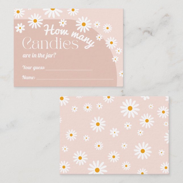 Daisy Baby in bloom Boho Girl Baby Shower game Enclosure Card (Front/Back)