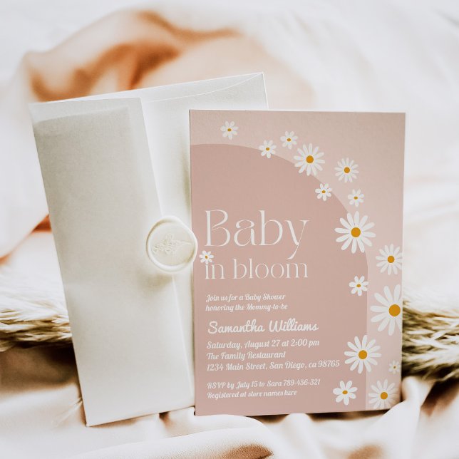 Daisy Baby in bloom Boho Girl Baby Shower Invitation (Creator Uploaded)